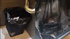 Dispositivo estava posicionado para registrar imagens íntimas no banheiro da lanchonete.
