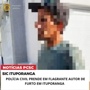 Homem é preso em flagrante após furtar celular na Prefeitura de Ituporanga