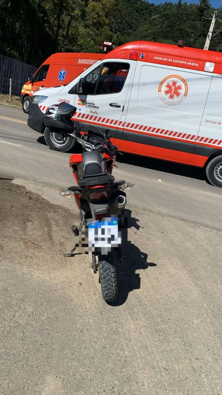 Idosa é atropelada por motocicleta em Urubici