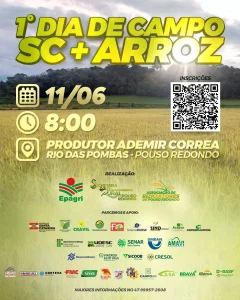 1° Dia de Campo SC + Arroz será realizado em Pouso Redondo