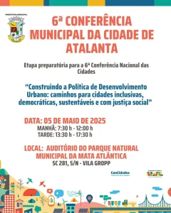 Atalanta sediará Conferência Municipal das Cidades no dia 05 de maio