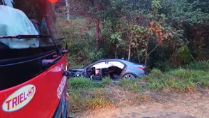 Mulher de 58 anos fica ferida em acidente na SC-350, em Taió