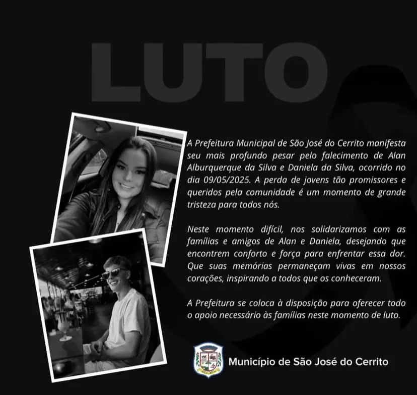 Filha e sobrinho de ex-prefeito são as vítimas do acidente grave na BR-282