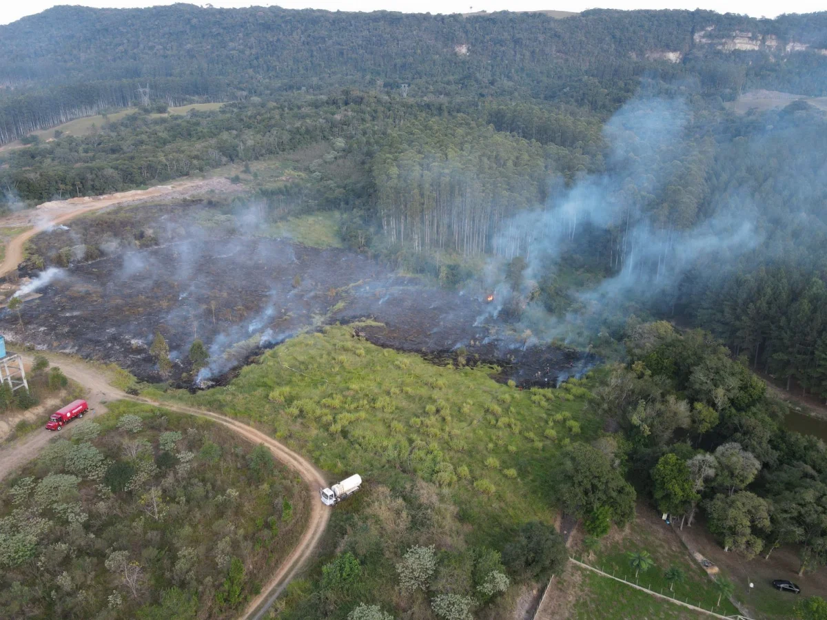 Incêndio em vegetação mobiliza Bombeiros Voluntários em Dona Emma