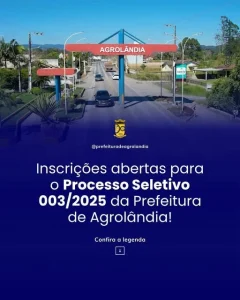 Agrolândia abre inscrições para vagas temporárias em diversas áreas
