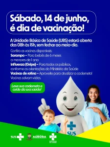 UBS de Aurora promove Dia de Vacinação neste sábado (14/06)