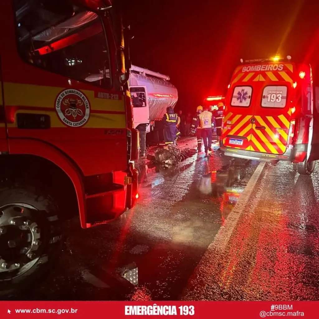 Idosos de Rio Negrinho morrem em acidente envolvendo caminhão na BR-280