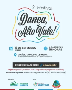 Festival Dança Alto Vale será realizado em setembro em Imbuia