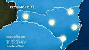 Previsão do Tempo. Seguiremos durante toda essa semana com a atuação de um sistema de alta pressão no sul do Brasil