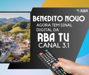 Benedito Novo agora conta com o sinal digital da RBA TV no canal 3.1!