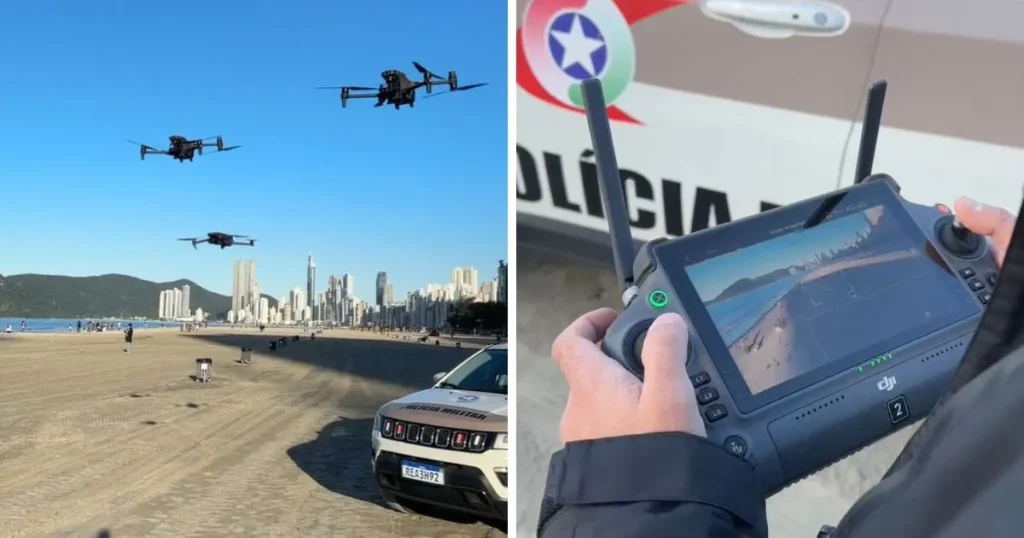 Foragido é preso após ser reconhecido por drone da PMSC em Balneário Camboriú