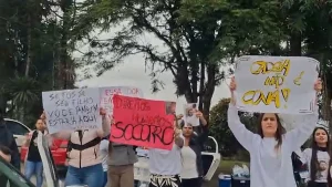 Protesto em frente ao presídio de Rio do Sul
