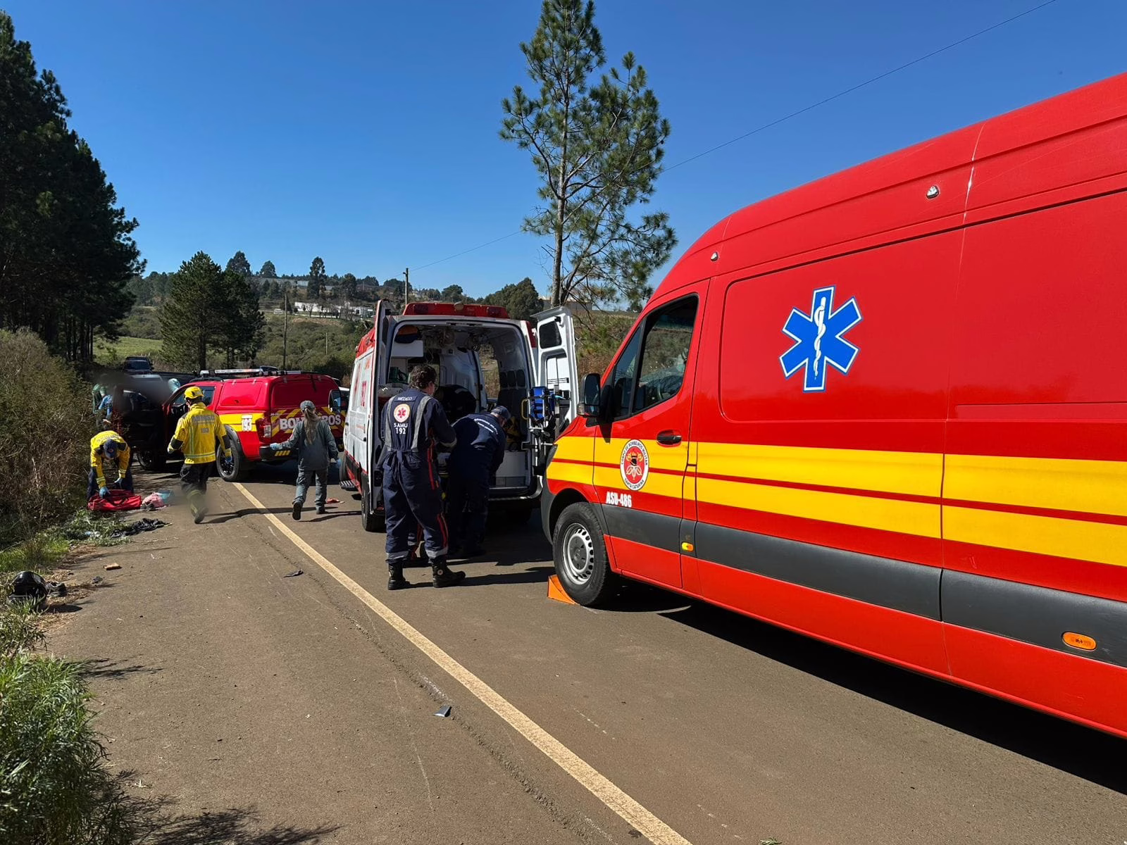 Quatro pessoas, incluindo bebê e criança, foram atropeladas por motociclista em Curitibanos