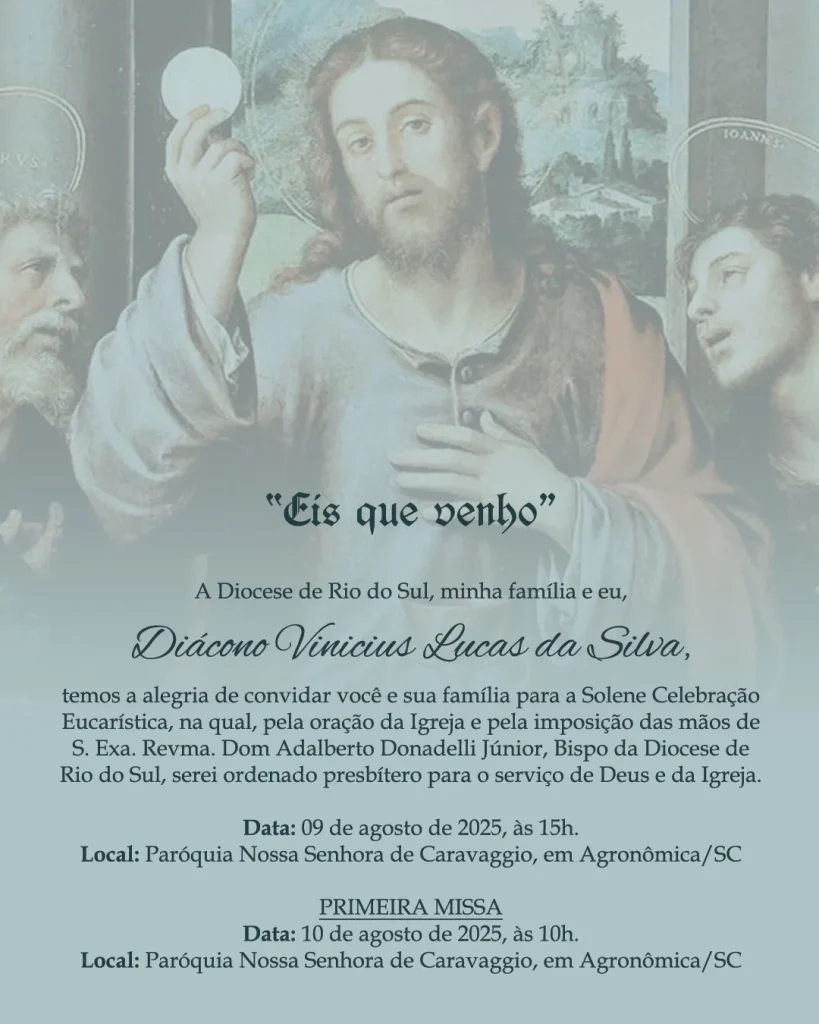 OrdenaÇÃo Presbiteral Diácono Vinicius Lucas Da Silvaa Diocese De Rio Do Sul Tem A Alegria De