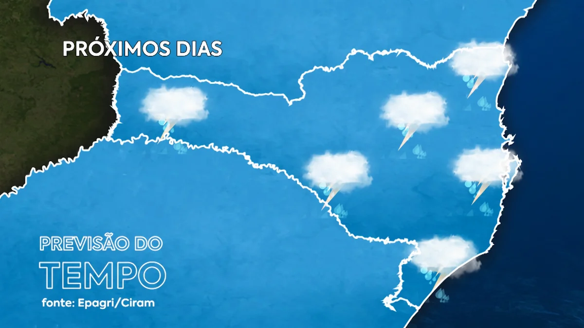Frente fria, associada a um cavado, segue atuando ainda na sexta-feira em SC