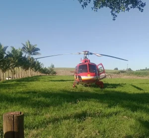 Queda de altura na Serra da Abelha mobiliza helicóptero dos bombeiros, em Vitor Meireles