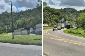 Ocorrência em andamento: carreta tomba na BR-470 em Ibirama