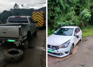 Colisão envolvendo quatro veículos é registrada na BR-470, em Apiúna