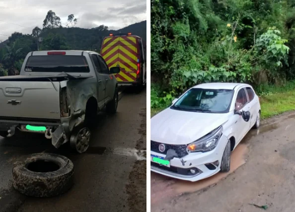 Colisão envolvendo quatro veículos é registrada na BR-470, em Apiúna