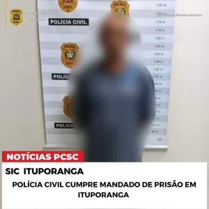 Polícia Civil cumpre mandado de prisão em Ituporanga