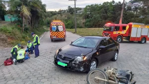 Condutor de moto fica ferido em acidente em Taió