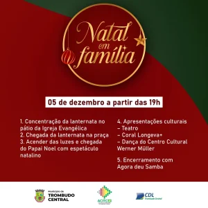 Trombudo Central convida a comunidade para celebrar o Natal em família no dia 5 de dezembro