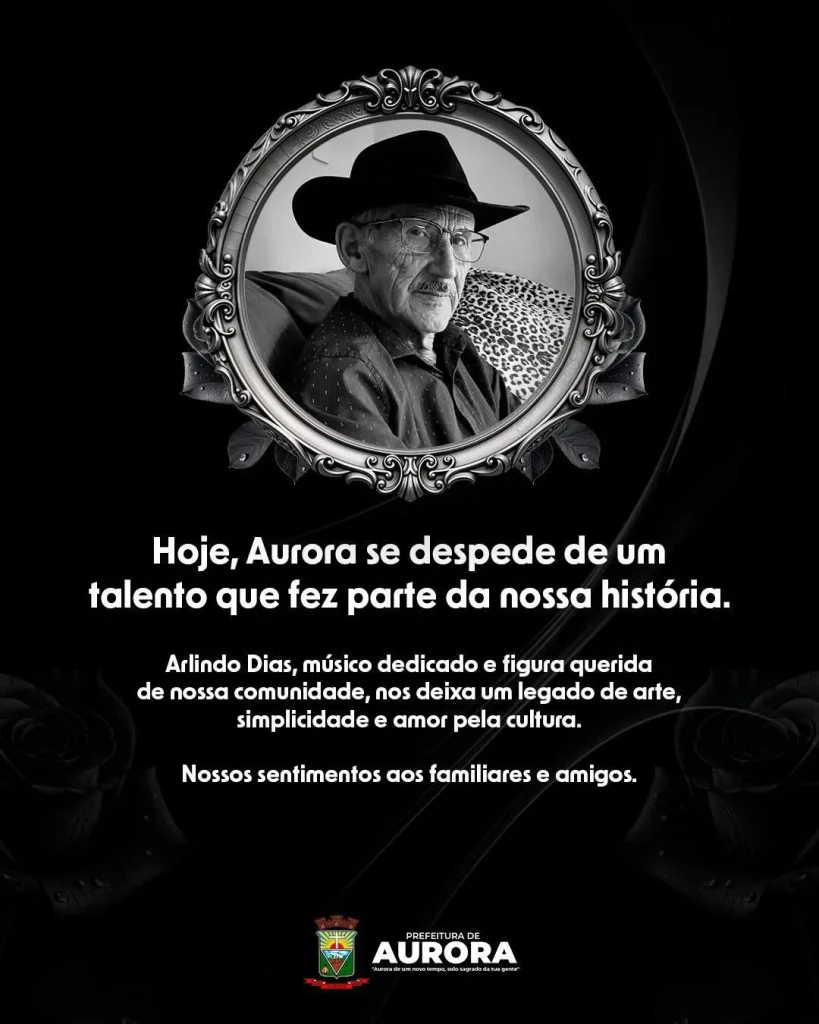 Aurora se despede do músico Arlindo Dias, o Serrano; idoso sofreu acidente em outubro