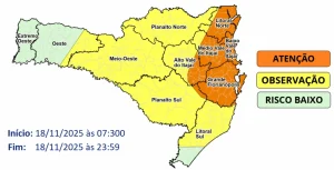 Chuva intensa e temporais isolados na terça-feira (25)