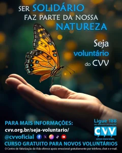 CVV Rio do Sul convida novos voluntários para curso gratuito de apoio emocional