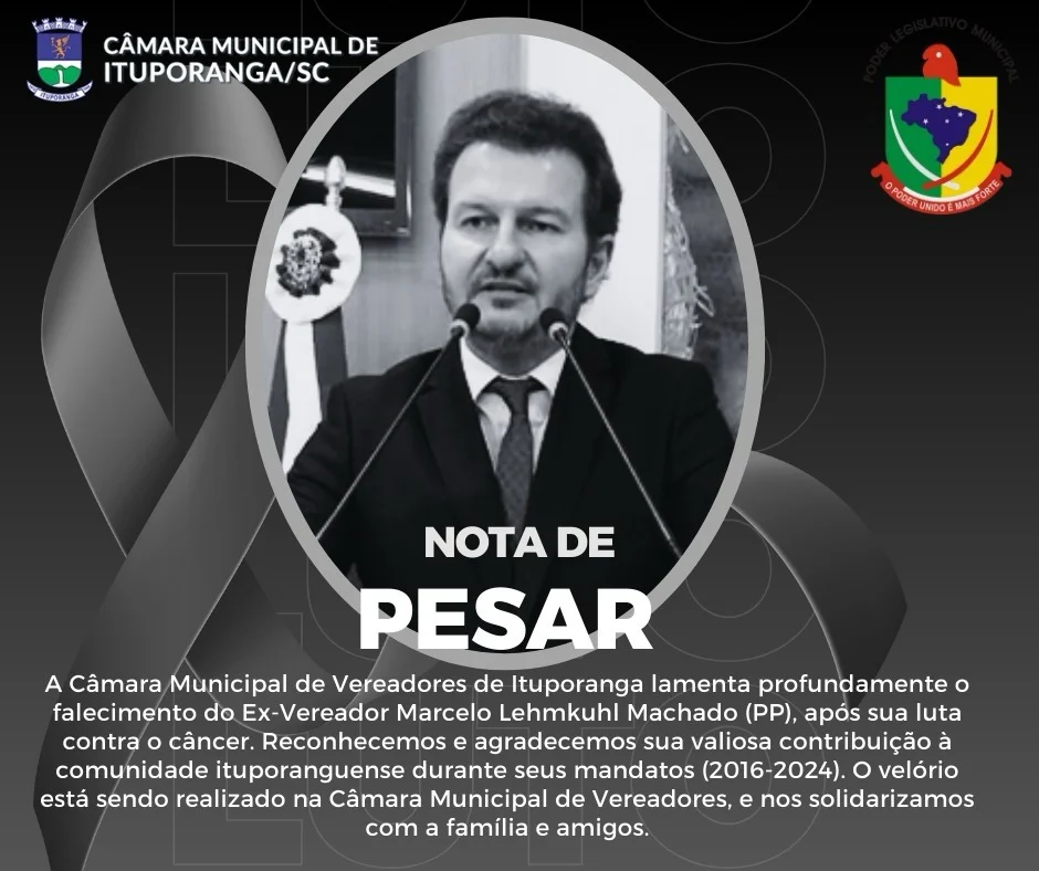 Ex-vereador Marcelo Lehmkuhl Machado morre aos 56 anos em Ituporanga