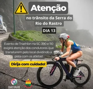 Triathlon movimenta a Serra do Rio do Rastro neste sábado; trânsito segue liberado, mas exige atenção