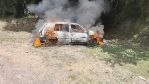 Roubo a cooperativa bancária termina com veículo incendiado e homem detido em Doutor Pedrinho