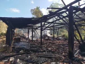 Incêndio destrói rancho e deixa proprietário ferido em Ituporanga