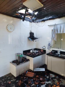 Incêndio atinge residência na localidade de Boa Vista, em Vidal Ramos