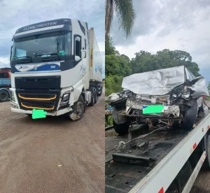 Acidente entre carro e carreta deixa homem ferido na BR-470 em Agronômica