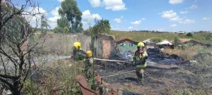 Incêndio em vegetação atinge área de antigo ferro-velho
