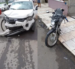 Acidente entre carro e moto deixa dois feridos em Pouso Redondo