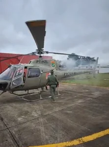 Helicóptero Águia da PM realiza pouso de emergência após pane em voo