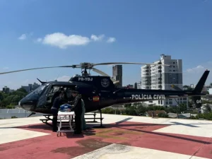 Aeronave da Polícia Civil transfere recém-nascido de apenas 8 dias entre hospitais catarinenses