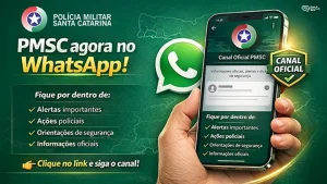PMSC lança canal oficial no WhatsApp para divulgar notícias e serviços