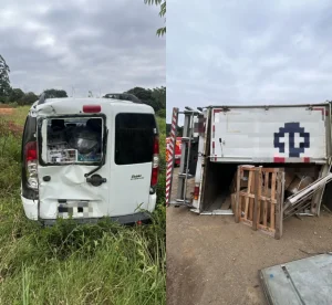Colisão entre veículos mobiliza bombeiros na BR-470 em Trombudo Central