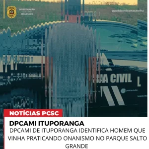 Homem é identificado por ato obsceno em parque frequentado por famílias em Ituporanga