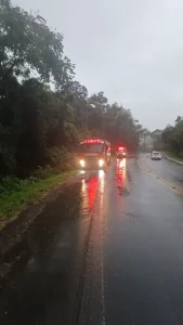 Veículo sai da pista e cai em barranco a margem da BR-470, em Agronômica