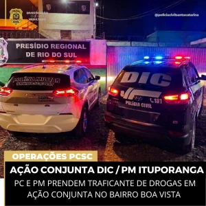 Operação conjunta prende homem por tráfico de drogas em Ituporanga