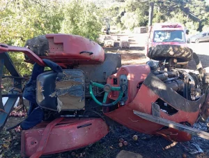 Homem morre após trator tombar durante trabalho em pomar em Bom Jardim da Serra