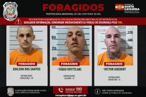 Fuga em presídio de SC: Estado admite erro e corrige identificação de foragidos