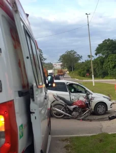 Motociclista fica gravemente ferido em acidente na BR-470 em Lontras