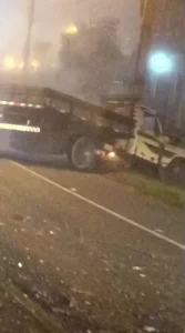Em andamento: acidente na BR-470 em Apiúna envolve caminhão e caminhonete