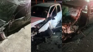 Acidente envolvendo três veículos deixa motorista ferido na SC-350 em Rio do Sul