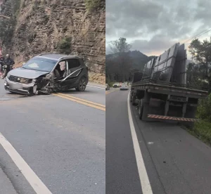 Motorista fica ferido em acidente na BR-470 em Apiúna